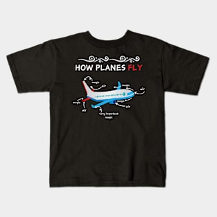 How Planes Fly Aerospace Engineering Aviation Kids T-Shirt